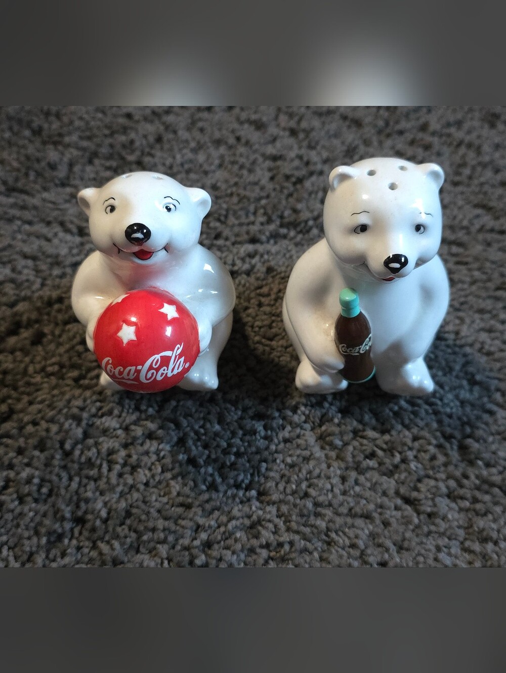 Vintage Coca-Cola Salt & Pepper Shakers Polar Bears